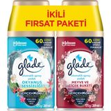 Glade Otomatik Sprey Yedek, 2'li Paket, Okyanus Sessizliği - Meyve ve Çiçek Buketi, 269ML (2 Yedek) - Mavi