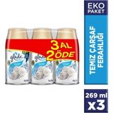 Glade Otomatik Sprey Yedek Temiz Çarşaf Ferahlığı 269 ml x 3 Asma Koku Özelliği ile