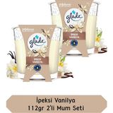 Glade Vanilya Kokulu Mum 112GR 2'li Set Tek Fitilli, Esansiyel Yağ Içeren Koku, Pamuk Fitil