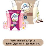 Glade Vaniya Kokulu Büyük Mum 204GR ve Bahar Çiçekleri Kokulu Küçük Mum 112 Set