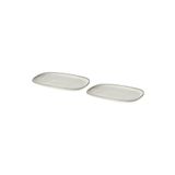 Gladelıg Tabak Seti, Gri Renk 20x13 Cm, 2 Adet Servis-sunum Tabağı Stoneware