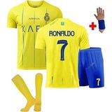 Gladsome Al-Nassr Yeni Sezon Ronaldo Çocuk Forması Şort Çorap Bileklik Hediyeli - 9 - 10 Yaş - Sarı