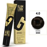 Glam Look Kalıcı Saç Boyası | 4.0 Kestane | 100 ml | Koruyucu, nemlendirici, besleyici yağlar, düşük amonyak seviyesi, profesyonel 79 renk