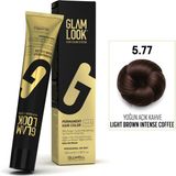 Glam Look Kalıcı Saç Boyası | 5.77 Yoğun Açık Kahve | 100 ml | Koruyucu, nemlendirici, besleyici yağlar, düşük amonyak seviyesi, profesyonel 79 renk