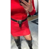 glam Mini A Kesim Etek Slim Fit - Ateş Kırmızı