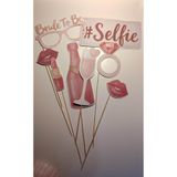 glaminkworld Bride To Be Bekarlığa Veda Parti Konuşma Balonu & Fotoğraf Çubuğu Seti – 8 Parça