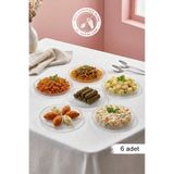 Glamis Selen Concept Aura Model Orta Boy El Yapımı Cam Servis ve Yemek Tabağı 6'lı Set