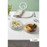 Glamis Selen Concept Bubble Model Orta Boy El Yapımı Cam Salata ve Sunum Kasesi 2'li Set - 2 lt