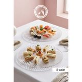 Glamis Selen Concept Döngü Model El Yapımı Cam Servis ve Yemek Tabağı 2'li Set - 33 cm