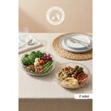 Glamis Selen Concept El Yapımı Büyük Boy Cam Salata Kasesi 2'li Set - 2 lt