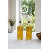 Glamis Selen Concept Fleur De Lis Model Büyük Boy El Yapımı Cam Yağdanlık ve Sirkelik 2 Li Set - 750 ml