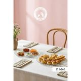 Glamis Selen Concept Inci Model El Yapımı Cam Servis ve Sunum Tabağı 2'li Set - 33 x 33 cm
