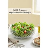 Glamis Selen Concept Kafes Model El Yapımı Orta Boy Cam Salata Kasesi - 1,5 lt