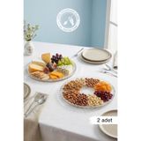 Glamis Selen Concept Linea Damla Cizgili Model El Yapımı Cam Yuvarlak Supla Sunumluk Servis Tabağı 2'li Set