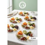 Glamis Selen Concept Luma Model Büyük Boy El Yapımı Cam Servis Tabağı ve Sunumluk 6'lı Set - 28 cm