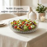 Glamis Selen Concept Mira Model El Yapımı Cam Salata ve Meyve Kasesi Tekli - 2,5 L