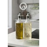 Glamis Selen Concept Zambak Model Büyük Boy El Yapımı Cam Yağdanlık ve Sirkelik 2li Set - Şeffaf - 750 ml
