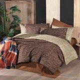 Glamis Tek Kişilik %100 Pamuk Flanel (Pazen) Nevresim Takımı Taba - 160 x 220 cm