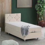 Glamis Tek Kişilik Baza Başlık Letto Yatak Seti - Krem