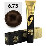 GLAMLOOK Kalıcı Saç Boyası | 6.73 Koyu Kumral Dore Kahve | 100 ml | Koruyucu, nemlendirici, besleyici yağlar, düşük amonyak seviyesi, profesyonel 79 renk
