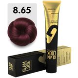 GLAMLOOK Kalıcı Saç Boyası | 8.65 Açık Kumral Kızıl Akaju | 100 ml | Koruyucu, nemlendirici, besleyici yağlar, düşük amonyak seviyesi, profesyonel 79 renk