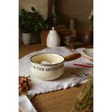 GLAMZE Ahşap Saplı Emaye Yumurta/ Sos Tavası/ 14 cm