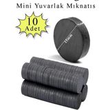 Glanart 10 Adet Mini Yuvarlak Mıknatıs Magnet Mıknatısı - 1,5 cm - Siyah