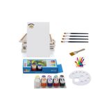 Glanart 10 renk akrilik boya seti 35x50 tuval ipek fırça seti 10x20 ml