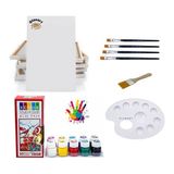 Glanart 10 Renk Guaj Boya Seti 25X35 Tuval Ipek Fırça Seti 10X20 ml