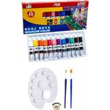 Glanart 12 Renk Guaj Boya Başlangıç Seti (12X9 Ml) - Çok Renkli