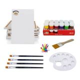 Glanart 12 Renk Guaj Boya Seti 35X50 Tuval Ipek Fırça Seti 12X20 ml - 00