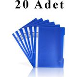 Glanart 20 Adet A4 Mavi Telli Dosya Ofis Büro Okul - 1 Adet