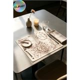 Glanart 30 Adet 28X41 cm Ebatlarında Masa Üstü Kraft Amerikan Servis Kağıdı Çiçek Desen - 1 Adet - Sarı - Taba
