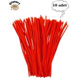 Glanart 30 cm şönil tüylü tel (10 det) - Kırmızı