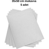 Glanart 35X50 cm Beyaz Renk Mukavva Kartonu 5 Adet - 1 Adet