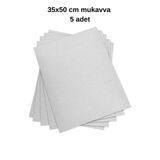Glanart 35x50 cm beyaz renk mukavva kartonu 5 adet