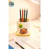 Glanart 3D Çocuklar Için Masa Üstü Kalem Kutusu 1 Adet - Krem - 8x10 cm