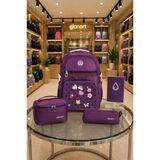 Glanart 3\'lü Set Çocuk Ilkokul Çantası+ Kalemlik+ Beslenme ( Delikli Model ) Relaxio 1 Adet - sırt çantası - Mürdüm - 42x30x20