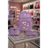 Glanart 3\'lü Set Çocuk Ilkokul Çantası+ Kalemlik+ Beslenme ( Delikli Model ) Relaxio - sırt çantası - Gül Kurusu - 42x30x20