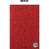 Glanart 50X70 cm Simli Fon Kartonu 1 Adet - Kırmızı