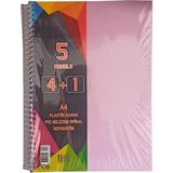 Glanart A4 Boy 4 + 1 Ayraçlı Defter Dersane Defteri 4 Kareli 1 Çizgili 125 Yaprak Udep - Pembe - 1 Adet