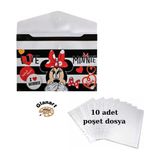 Glanart A4 Boy Çıt Çıt Ödev Dosyası +10' Lu Poşet Dosya - 18S-Siyah - çıt çıt dosya