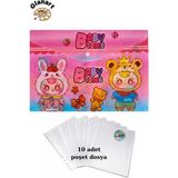 Glanart A4 Boy Çıt Çıt Ödev Dosyası +10\' Lu Poşet Dosya Baby Time Pembe - 1 Adet