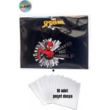 Glanart A4 Boy Çıt Çıt Ödev Dosyası +10\' Lu Poşet Dosya Örümcek - 1 Adet - Siyah