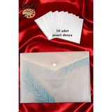 Glanart A4 Boy Çıt Çıt Ödev Dosyası +10\' Lu Poşet Dosya Pastel Renkler Bej - 1 Adet