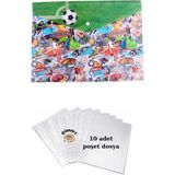 Glanart A4 Boy Çıt Çıt Ödev Dosyası +10\' Lu Poşet Dosya Sporcular - 1 Adet - Çok Renkli