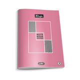 Glanart A4 Boy Plastik Kapak 40 Yaprak Çizgili Defter Kenarı Kırmızı Çizgili 1 Adet Newstyle - Pembe - spiralsiz