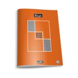 Glanart A4 Boy Plastik Kapak 40 Yaprak Kareli Defter Kenarı Kırmızı Çizgili 1 Adet Newstyle - Turuncu - spiralsiz
