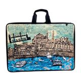 Glanart Askılı, Fermuarlı 35X50 Resim Çantası Su Geçirmez Ketenli Kumaş 35X50 Proje Çantası Istanbul - Mavi - 1 Adet