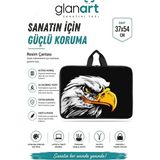 Glanart Askılı, Fermuarlı 35X50 Resim Çantası Su Geçirmez Ketenli Kumaş 35X50 Proje Çantası Kartal - 1 Adet - Çok Renkli